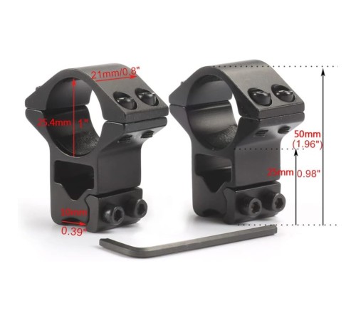25.4 Mm Dürbün Için 11mm Yüksek Havalı Ayağı 25.4 Mm Dürbün Için 11mm Yüksek Havalı Ayağı