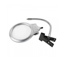 2.5X130 Mm 5X24 Mm Led Aydınlatmalı Büyüteç Masa Üstü Metal Hortum Mandallı Mg15124-C