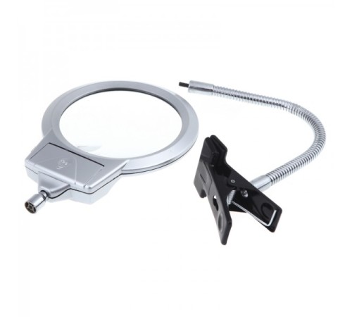 2.5 X 130 MM 5X24 MM LED Aydınlatmalı Büyüteç Masa üstü Metal Hortum Mandallı MG15124-C