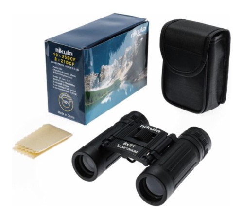 8x21 Dürbün Siyah  Dürbünü 56m/1000m Kauçuk Kaplama NK