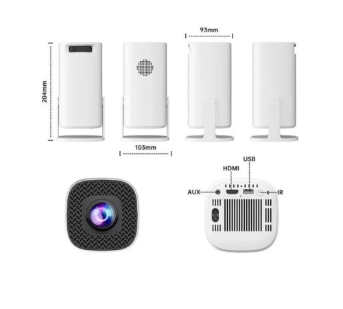 Max Mini Beyaz Taşınabilir Retro Video Konsolu Android Akıllı Projektör Projeksiyon P30