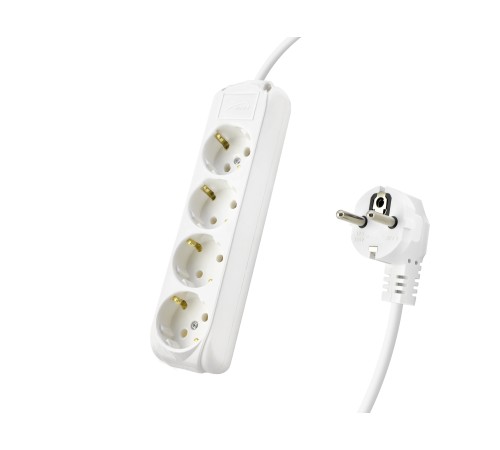 Topraklı Uzatma Kablosu 4 Priz 3 M - Beyaz 9240102