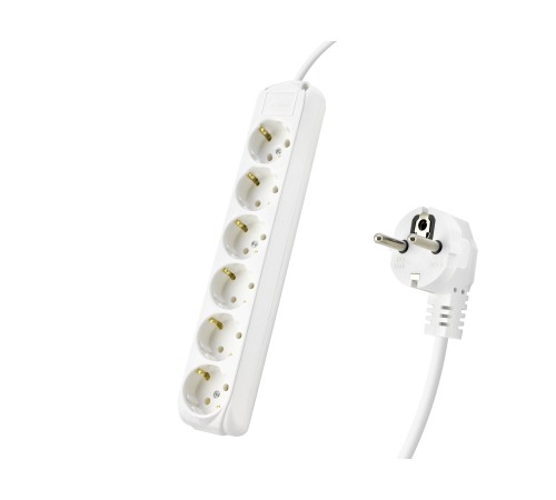 Topraklı Uzatma Kablosu 6 Priz 2 M - Beyaz 9260102