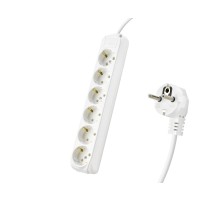 Topraklı Uzatma Kablosu 6 Priz 5 M - Beyaz 9260105