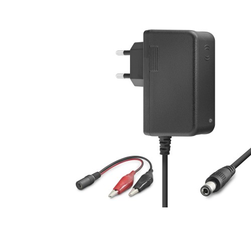 12V 1.2A 14.4W Krokodil Uç Akü Şarj Adaptörü - Siyah B5056