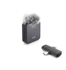 F15 Type-C + Lightning Kablosuz Yaka Mikrofonu - Siyah