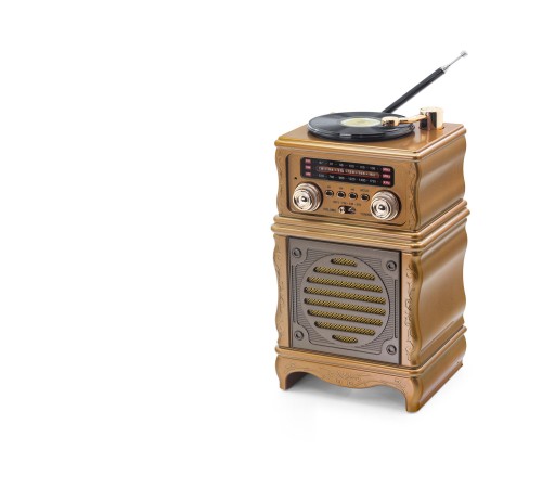 Bluetooth Nostaljik Fm Radyo Usb Tf Aux Hoparlör - Kahverengi FX2502B