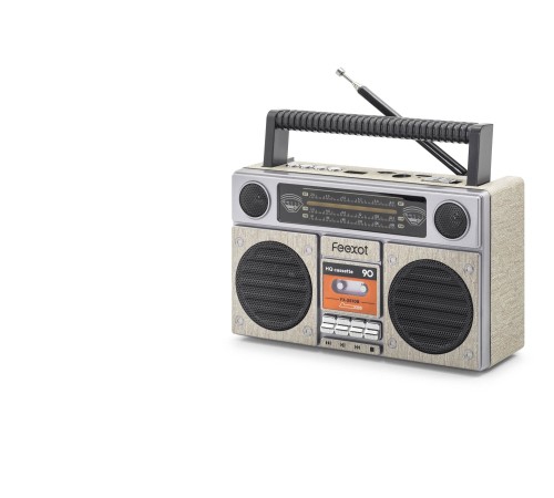 Bluetooth Nostaljik Fm Radyo Usb Tf Aux Taşınabilir Hoparlör - Bej FX2510B