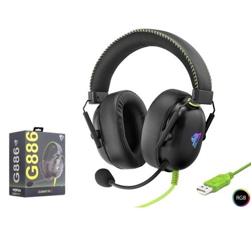 Gaming Kulaklik Usb Rgb 7.1 - Si̇yah/Yeşi̇l G886