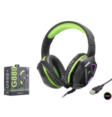 Gaming Kulaklik Usb Rgb - Si̇yah/Yeşil G889
