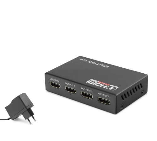 Hdmi Splitter 1080P 3D 1 In 4 Out - Siyah HDX1286