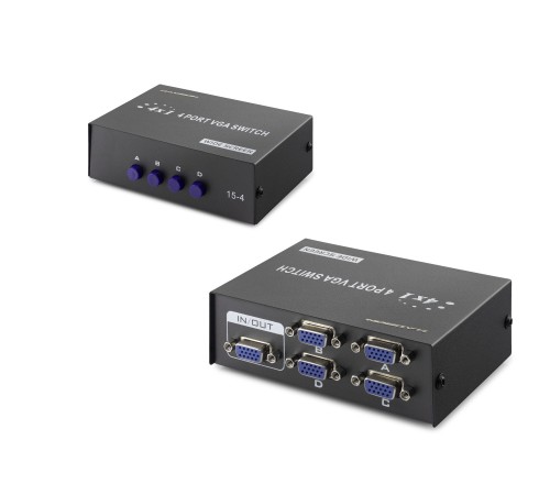 Vga Switch 4 In 1 Out 54 Mhz - Siyah HDX1329