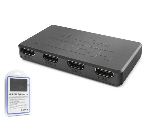Hdmi Splitter 4K 1 In 4 Out + Usb Güç Kablosu - Siyah HDX1372