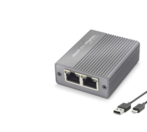 Gigabit Ethernet Switch 3 Port Type-C Güç Girişli - Siyah HDX1412