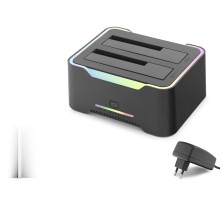 Usb 3.0 Hdd/Ssd Disk Docking Station Sata 2.5 /3.5 Klonlama Destekli Rgb - Siyah HDX1790