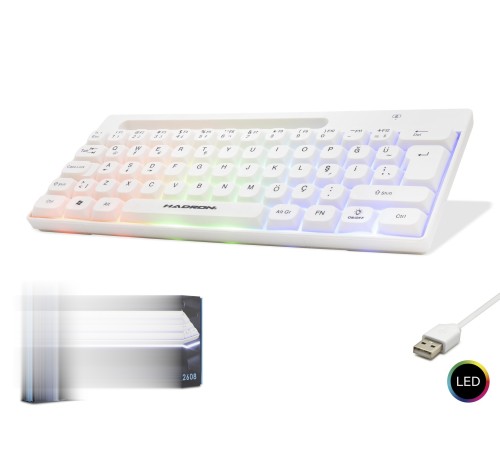 Gaming Mini Klavye Led - Beyaz HDX2608