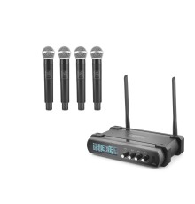 Profesyonel Kablosuz Vhf Mikrofon 4’Lü Set - Siyah HDX2792