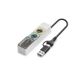 Hdx7058 Type-C Usb 3.0 Combo Hub Kart Okuyucu 4 Port 5 Gbps - Beyaz