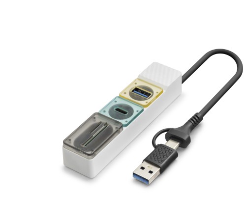 Hdx7058 Type-C Usb 3.0 Combo Hub Kart Okuyucu 4 Port 5 Gbps - Beyaz