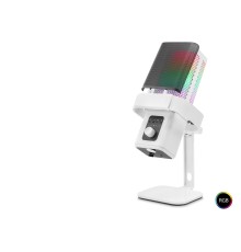 M6W Profesyonel Masaüstü Gaming Rgb Mikrofon 192 Khz / 24 Bit Type-C - Beyaz