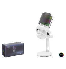 Profesyonel Gaming Rgb Mikrofon 192 Khz / 24 Bit Type-C - Beyaz ME6PW