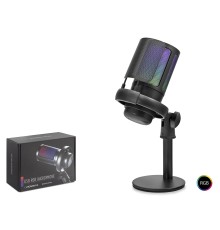 Profesyonel Gaming Rgb Mikrofon 192 Khz / 24 Bit Kondenser Kayıt Seti Type-C - Siyah ME6SB