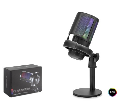 Profesyonel Gaming Rgb Mikrofon 192 Khz / 24 Bit Kondenser Kayıt Seti Type-C - Siyah ME6SB