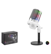 Profesyonel Mikser Kontrollü Gaming Rgb Mikrofon 24 Bit Çinko Alaşım Gövde Type-C - Beyaz ME6SW