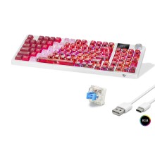 Kablosuz Mekanik Gaming Klavye Rgb Blue Switch 95 Tuş - Kırmızı Beyaz MF1705R