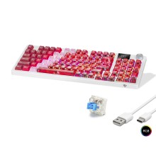 Kablosuz Mekanik Gaming Klavye Rgb Blue Switch 95 Tuş - Kırmızı Beyaz MF1705R