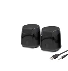 Masaüstü Hoparlör 1+1 USB + 3.5mm - Siyah HD6024