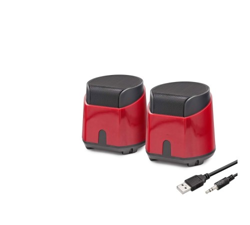 Masaüstü Hoparlör 1+1 USB + 3.5mm - Kırmızı HD6024R