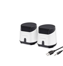 Masaüstü Hoparlör 1+1 USB + 3.5mm - Beyaz HD6024W