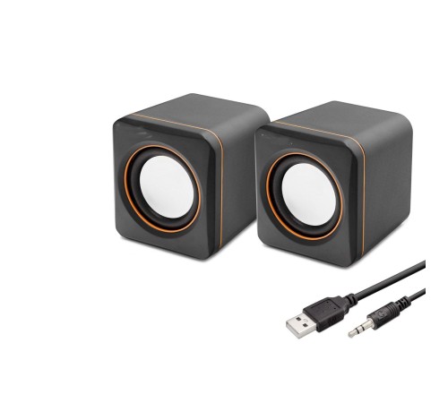 Masaüstü Hoparlör 1+1 USB + 3.5mm - Siyah HD6049