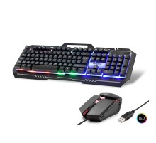 Kablolu Oyuncu Klavye Mouse Set Led Q Siyah HD865