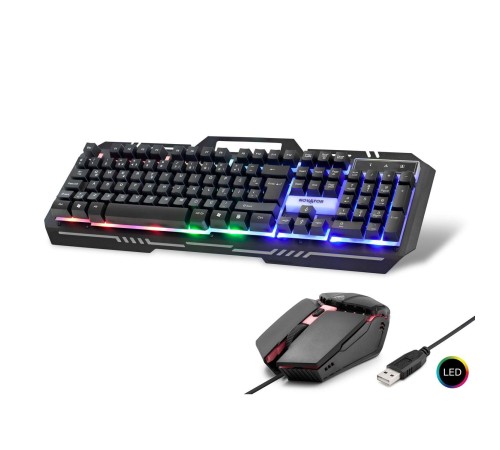 Kablolu Oyuncu Klavye Mouse Set Led Q Siyah HD865