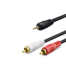 3.5 Mm To 2Rca Kablo 2Lıne Gold 3M Siyah HDX1059