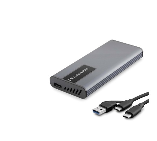 SSD Kutu Type-C 3.1 - Usb3.0 Ngff Alimünyum + Plastik M2 Chıp RTL9201R Rgb Gri HDX1781