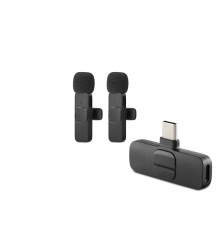 Kablosuz Çift Mikrofon Type-C Siyah HDX2788