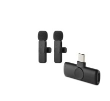 Kablosuz Çift Mikrofon Type-C Siyah HDX2789