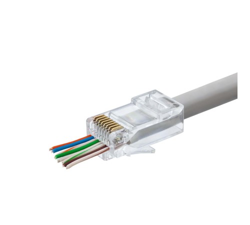 Cat6 Konnektör Ez Rj45 100Lü Paket Şeffaf HDX5030 Cat6 Konnektör Ez Rj45 100Lü Paket Şeffaf HDX5030