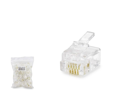 Rj11 Konnektör 4Pın Telefon 100Lü Paket Şeffaf HDX5059 Rj11 Konnektör 4Pın Telefon 100Lü Paket Şeffaf HDX5059