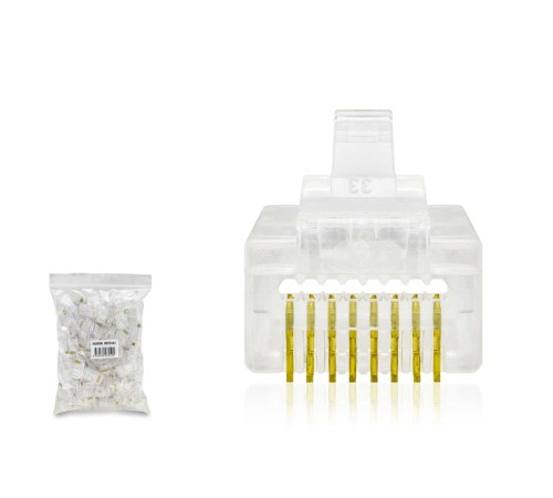 Cat5 Konnektör Ez Rj45 Delikli 100Lü Paket Şeffaf HDX5062 Cat5 Konnektör Ez Rj45 Delikli 100Lü Paket Şeffaf HDX5062