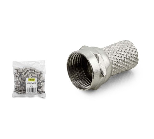 F Konnektör 17 Mm 100 Lü Paket Sılver WK-05S F Konnektör 17 Mm 100 Lü Paket Sılver WK-05S