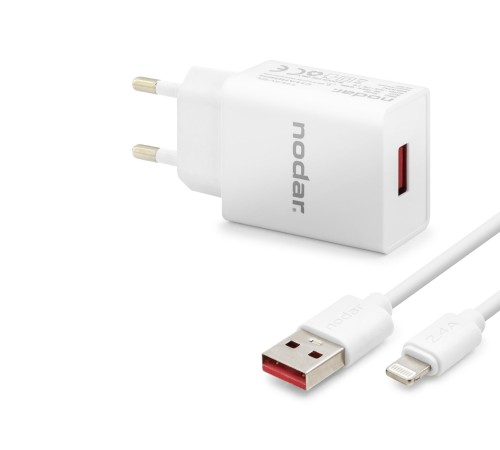 Lightning Hızlı Şarj Seti 12W 2.4A Usb Adaptörlü - Beyaz ND1001
