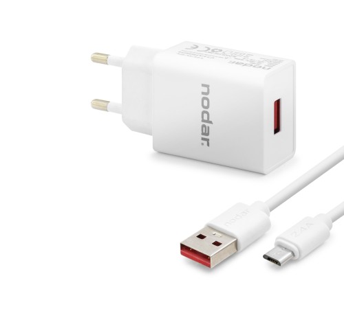 Micro Usb Hızlı Şarj Seti 12W 2.4A Usb Adaptörlü - Beyaz ND1004