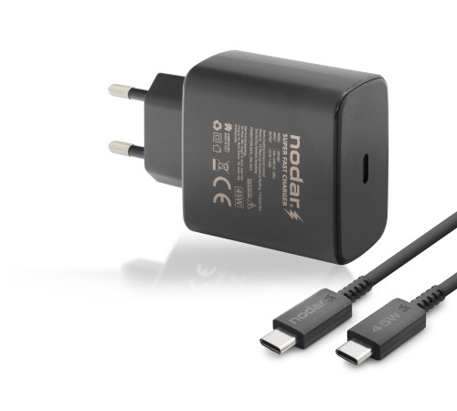 Type-C Pd Hızlı Şarj Seti 45W Usb Adaptörlü - Siyah ND1007