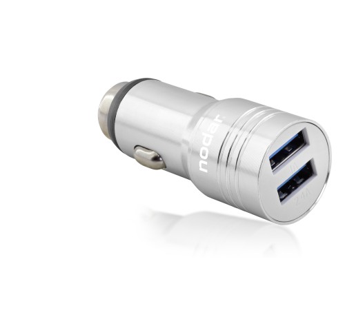 Araç Şarj Adaptörü 2X Usb 3.4A Metal - Gümüş ND1075