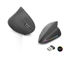 Ergonomik Dikey Gaming Mouse Dual Mode 1600 Dpi Sessiz Rgb - Siyah ND1211