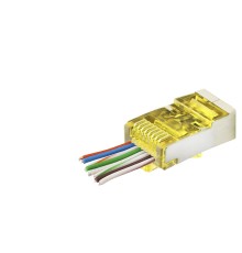 Cat6E Ez Rj45 Metal Konnektör 100 Adet Plastik Kutu - Sarı ND2416